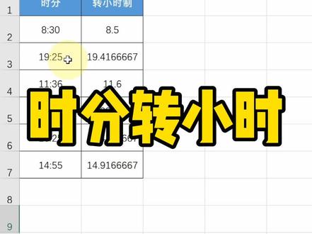 时分转小时~#excel #excel技巧 #办公软件教学