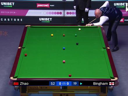 幸运女神助阵!赵心童不可思议进攻,1-0强势领先宾汉姆! #赵心童对阵宾汉姆 #赵心童进攻