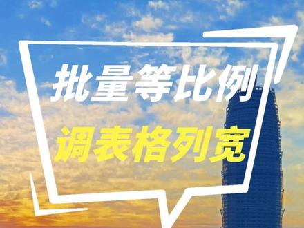 批量等比例调列宽?按住这两个键就搞定!#职场干货#表格技巧#投标人