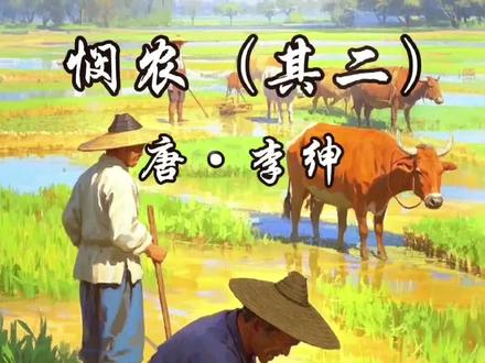 农人之苦,每粒米都知晓 古诗词解析 悯农(其二)李绅