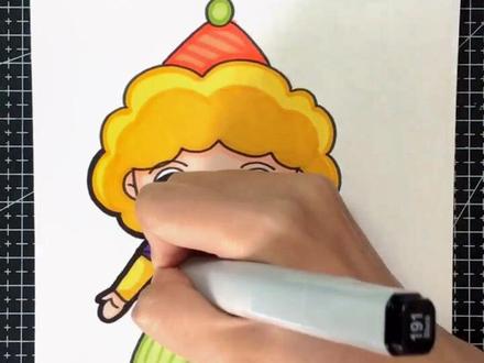 最简单的小丑儿童画~#简笔画 #儿童画