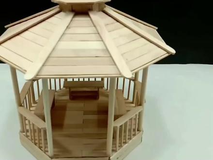 你知道如何制作具有东方特色的八角亭吗?#特色建筑 #手工制作 #抖创意 #建筑模型