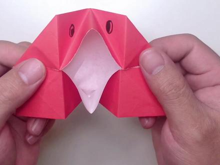 折纸大嘴怪,会咬人的噢!#手工diy #手工 #亲子手工 @DOU+小助手