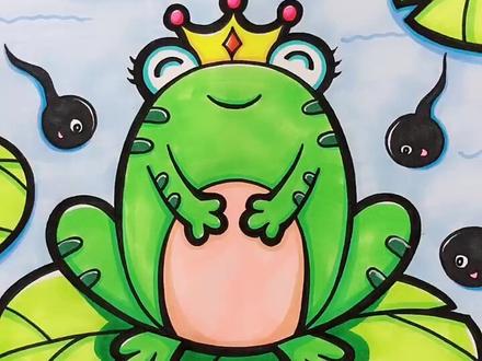 #儿童画 #简笔画 #夏天 最近忙了没时间更新,今日就画个简单一点的吧😄《小蝌蚪找妈妈》@抖音小助手