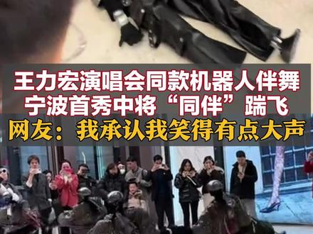 王力宏演唱会同款机器人伴舞宁波首秀中将“同伴”踹飞 网友调侃“我承认我笑得有点大声”#人形机器人 #机器人表演武术被踹飞
