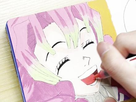 挑战画100个动漫人物,今日画鬼灭之刃甘露寺蜜璃#鬼灭之刃 #甘露寺蜜璃