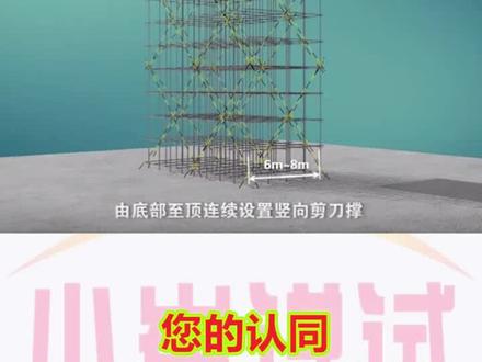 施工工地,脚手架水平剪刀撑搭设说明,建造师实操题目动画#####@头条小助手 #dou出新知