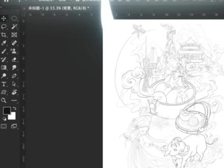 ps画画如何快速提取线稿,线稿画到背景图层怎么办?#ps小技巧 #ps绘画 #提取线稿 #平面设计 #设计分享