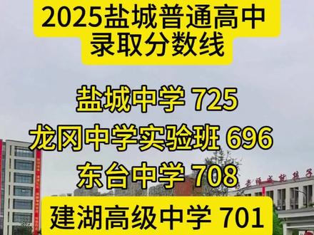 2025盐城普通高中录取分数线。#中考 #金榜题名 #盐城
