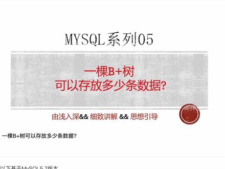 【和叔叔一起学MySQL】05 一棵B+树可以存放多少条数据???
#Java面试题 #mysql #mysql面试题 #mysql基础 #程序员面试题 #数据库面试题 #数据库基础 #mysql教程 #校招面试 #计算机基础