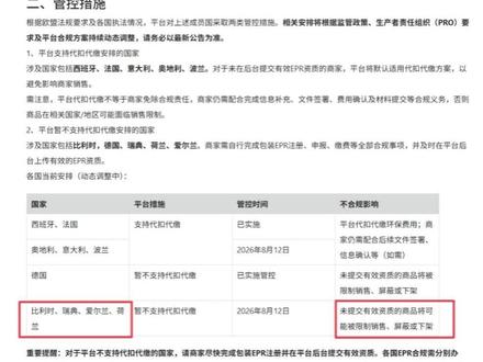 速卖通PPWR管控通知,不完成EPR合规直接限制销售 #速卖通ppwr #欧盟PPWR #EPR注册 #ppwr #PPWR包装法
