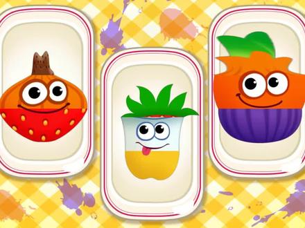 卡通蔬菜水果拼图配对小游戏