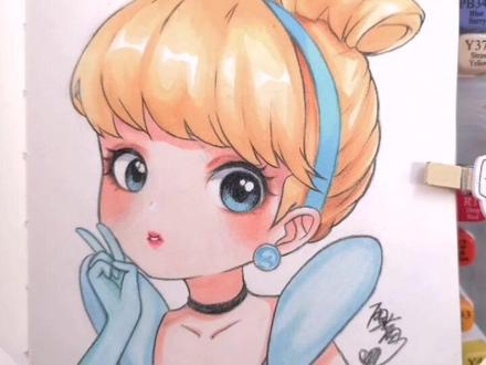 教你画灰姑娘,原图阿瞳Mao,看到的第一眼就感觉好萌#动漫 #二次元 #画画 #绘画 #手绘 #灰姑娘