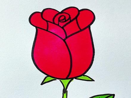 用两个“爱心”给妈妈画一朵玫瑰花!#三八妇女节快乐 #简笔画 #一起学简笔画 #玫瑰花简笔画