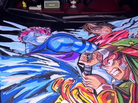 白画了,是不是没画到音响上 #鬼灭之刃 #汽车 #画画 #日常