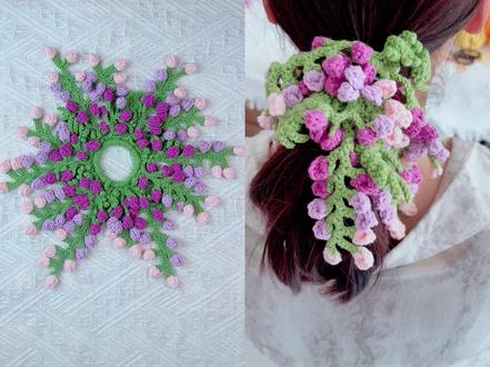 紫藤花发圈教程来#爱生活爱手工 #紫藤花发圈 #钩织教程