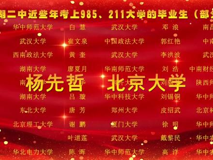 洪湖二中近年高考优秀学子名单(部分)!二中的辉煌从未间断!#高考喜报