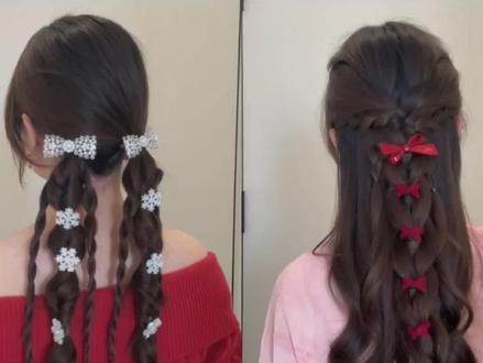 新年开运发型教程×④!!让我们马年从头开始闪闪发光#新年发型不重样 #新年开运发型 #发型教程 #小辫子盘发 #编发教程