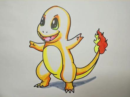 简笔画小火龙#简笔画 #小火龙 #神奇宝贝 #精灵宝可梦 #亲子 #教育