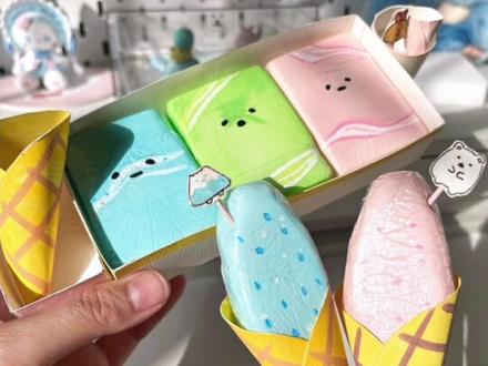 自制角落生物冰淇淋捏捏 震撼美味#手工 #阿皮的专属标签 #捏捏 #自制慢回弹 #萌物