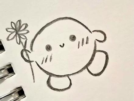 无聊时可以画的简单事物之送花小人 #画画 #艺术 #教程 #绘画