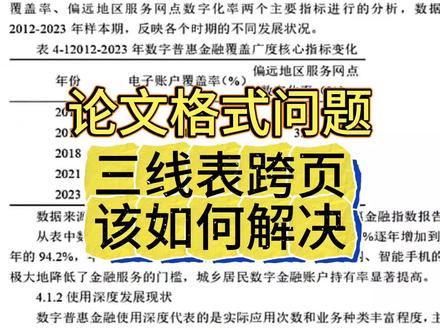 三线表跨页该怎么处理#论文#cettor#论文格式问题#论文格式#毕业