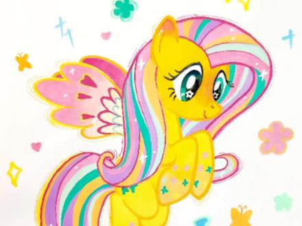 小马宝莉~柔柔简笔画教程#跟我一起学画画 #少儿美术教育 #小马宝莉柔柔#小马宝莉简笔画 #简笔画教程