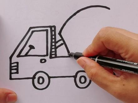 男孩子喜欢的搅拌车,一起来画画吧!#儿童简笔画 #育儿 @抖音小助手 @DOU+小助手