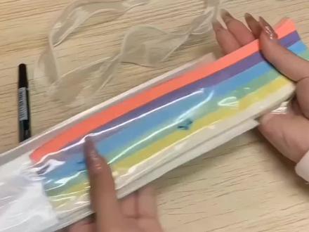 #星星#折纸条#渐变色#叠星星#好物推荐 幸运星小朋友编五角星瓶手工纸彩色纸条