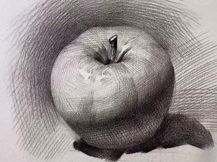 按照原理来画苹果,我不信你还不会!!#美术生 #素描 #美育中考
