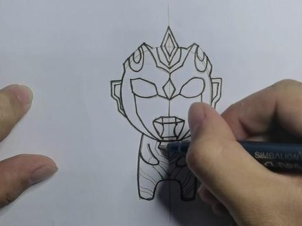 奥特曼泽塔,手绘简笔画教程,一学就会的简笔画,