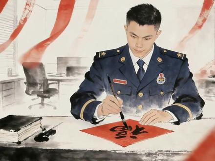 水墨绘元宵,蓝焰守民安#元宵节