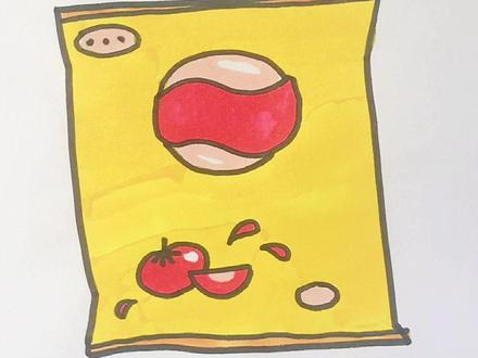 简笔画教程分享 #简笔画 #薯片#儿童画笔套装 看完不会我送你一麻袋