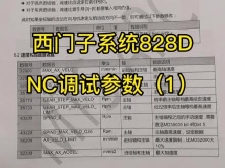 西门子828D NC调试参数#西门子#机床维修