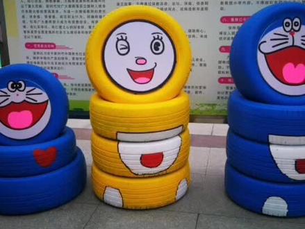 来一波新的轮胎图案画,喜欢的可以收藏哦😊#废弃物变废为宝#轮胎