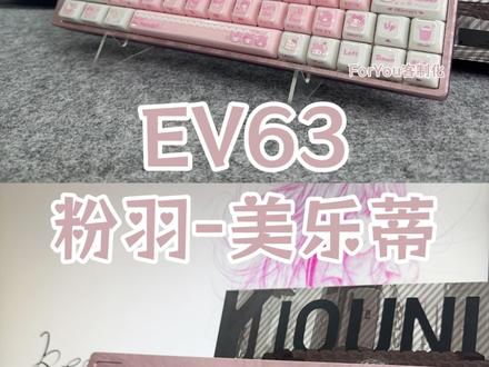 EV63 | 粉羽-美乐蒂 ˚₊ᨦ 如果人生有真谛 我希望是美乐蒂 ᨩ༝˚#磁轴推荐 #客制化键盘 #EV63 #键盘组装 #无畏契约