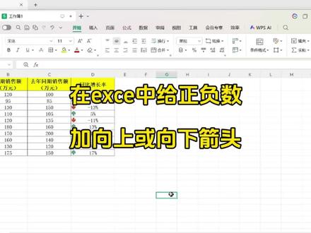 在Excel中给正负数加上升或下降箭头#抖音职场茶水间 #职场干货 #excel #office办公技巧 #wps