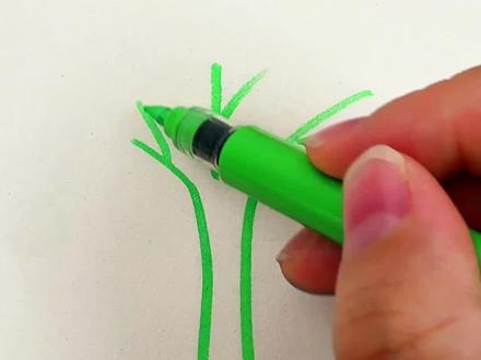 春日柳树绘画 简单好看的春日柳树教程,赶快学起来吧#绘画过程 #零基础学画画 #绘画教程 #画画 #慕多星丙烯马克笔