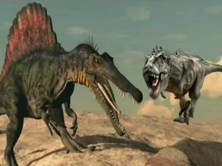 霸王龙最不想遇到的劲敌#棘龙 #恐龙