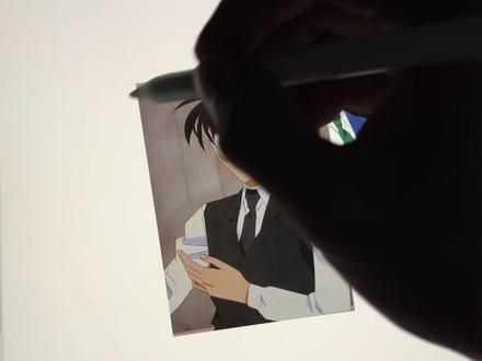 头像设计之柯南与小兰#柯南 #毛利兰 #画画