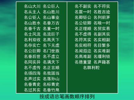55个首字为“名”字的四字成语
名垂青史
名满天下
名不虚传 #每天学习一点点 #小学语文 #知识点总结 #知识分享 #成语 #每天进步一点 #名山大川 #名满天下 #名垂青史 #名垂千古