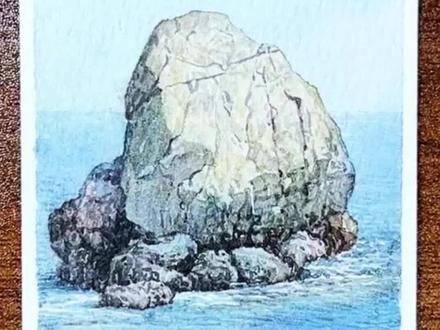 石头干货教程讲解,非常简单的画法还不学起来 #水彩 #画画 #手绘 #零基础学画画 #黄锐邀你进入未来世界