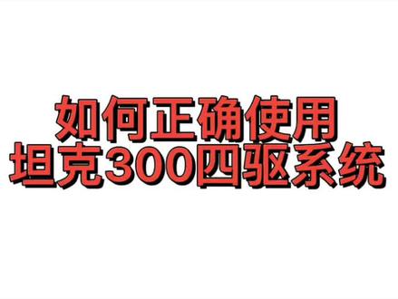 如何使用坦克300四驱系统?
来看看就明白了#坦克范儿
#坦克300#迎虎年焕新颜