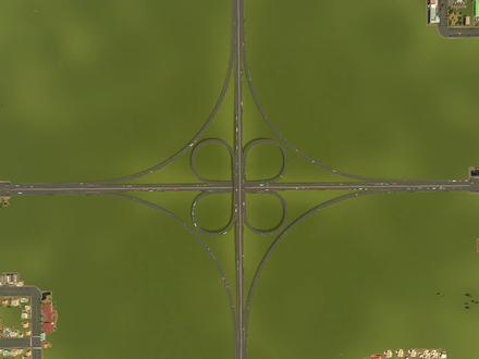 《都市天际线,CSUR-建造教程》04。苜蓿叶型立交桥。 #steam游戏 #都市天际线 #CSUR