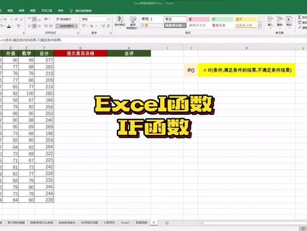 #办公技巧 #excel函数 条件函数if的使用详解,计算总评