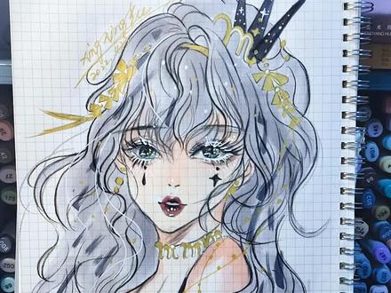 今天开始画十二星座系列…把你的星座留在评论区,我给你画出最美的星座😃#马克笔手绘 #画画 #马克笔上色