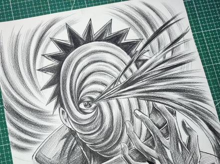 原声素描排线绘画下的宇智波带土完成解压版。 #学画画要趁早 #绘画教程 #宇智波带土 #写轮眼 #绘画 @抖音小助手