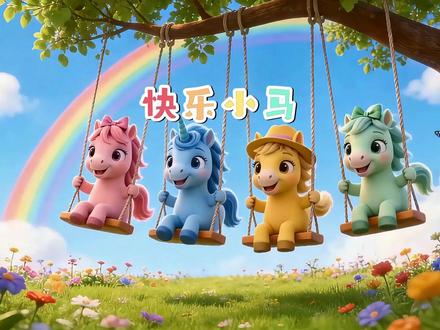 快乐小马视频背景舞台LED背景视频 #快乐小马 #视频背景 用#即梦ai 讲歌曲故事#卡通 #卡通动漫 原创视频LED视频背景