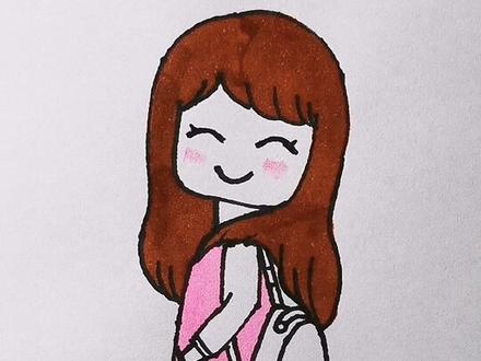 姐姐背书包的样子pk我背书包的样子。#萌知计划 #兴趣才艺 #简笔画 @抖音青少年