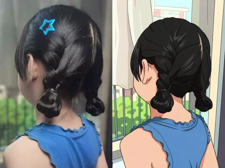 30秒搞定丸子头、有手就会#编发教程 #编发 #儿童编发 #手残党也能学会的发型 #新年发型